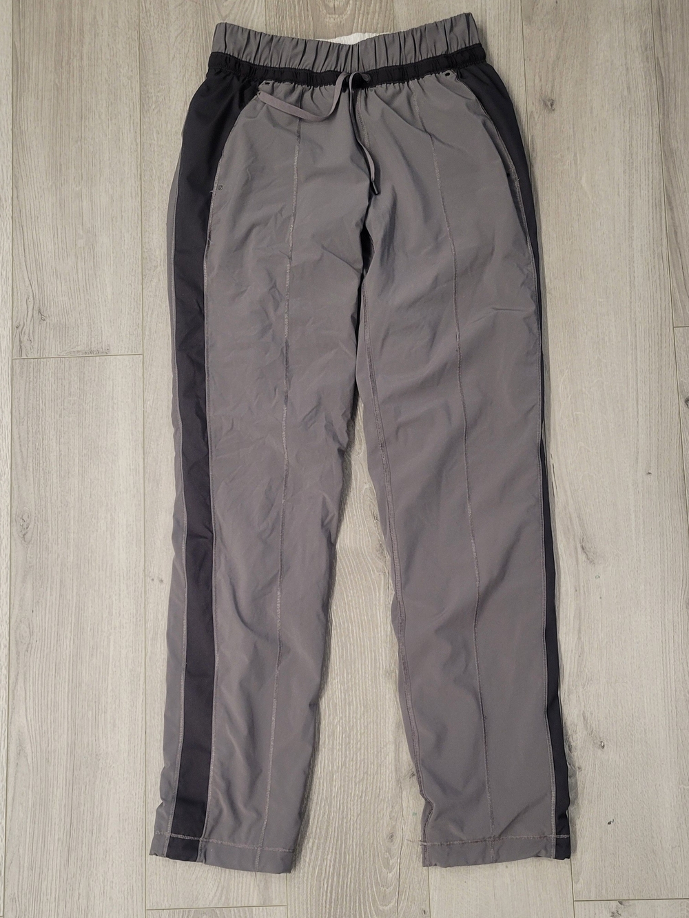 lululemon athletica Gray Track Pants with Black Side Panels